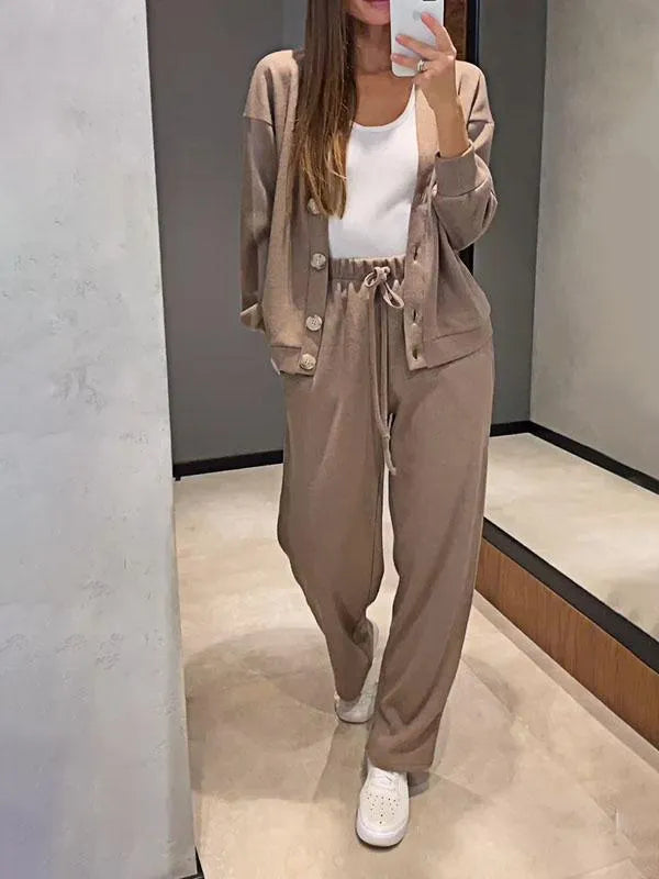Button Up Relaxed Fit 2-Piece Lounge Set
