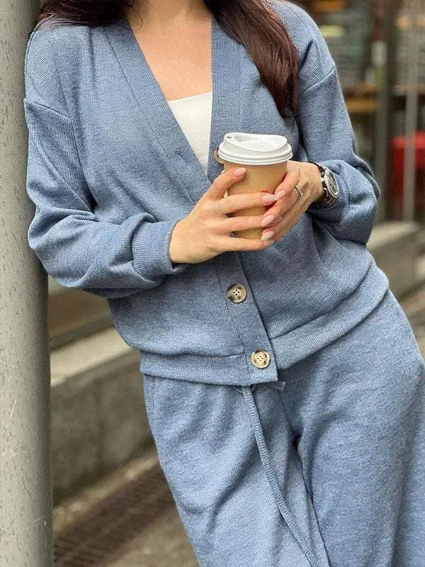 Button Up Relaxed Fit 2-Piece Lounge Set