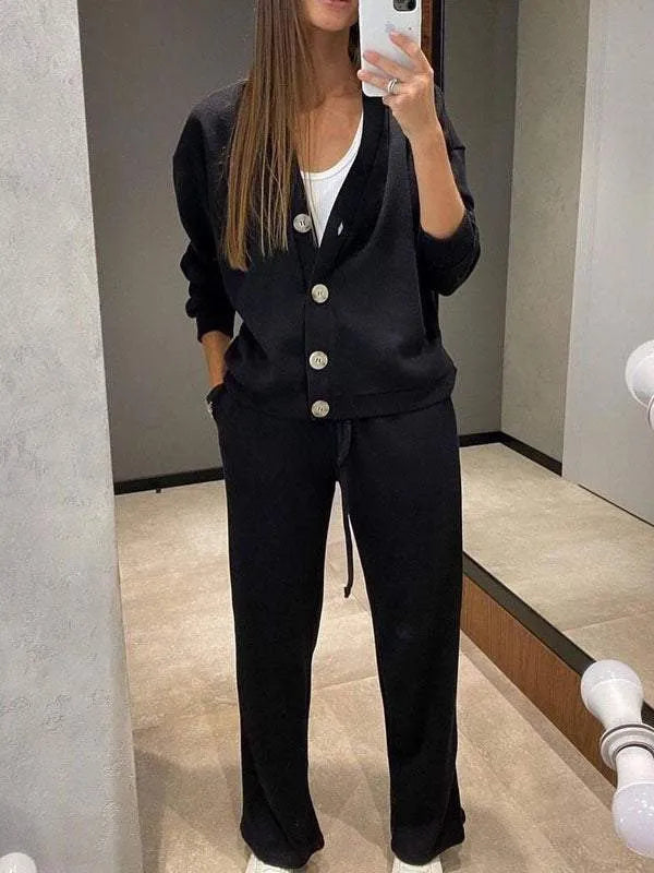 Button Up Relaxed Fit 2-Piece Lounge Set 3