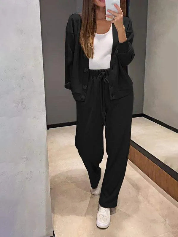 Button Up Relaxed Fit 2-Piece Lounge Set 2